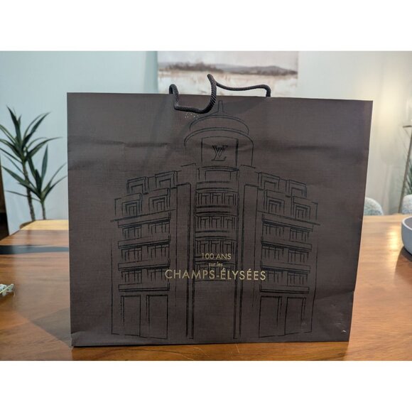 Louis Vuitton Champs-Élysées 100 Ans Brown Paper Shopping Bag W Rope Handles 16 - Picture 2 of 13